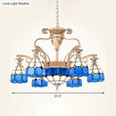 GobekUsa Dazzling Baroque Chandelier in Blue with Cut Glass Pendants - Available in 5, 9 or 11 Lights, 3 Sizes