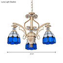 GobekUsa Dazzling Baroque Chandelier in Blue with Cut Glass Pendants - Available in 5, 9 or 11 Lights, 3 Sizes