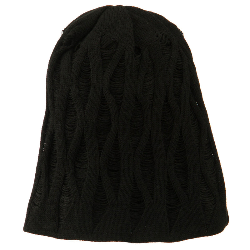 Big Size Deep Crown Distressed Reversible  Beanie