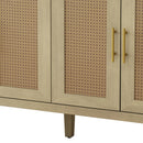 59.84"Modern 4-Door Cabinet with Rattan Decorative Doors,for Bedroom,Living Room,Office,Easy Assembly