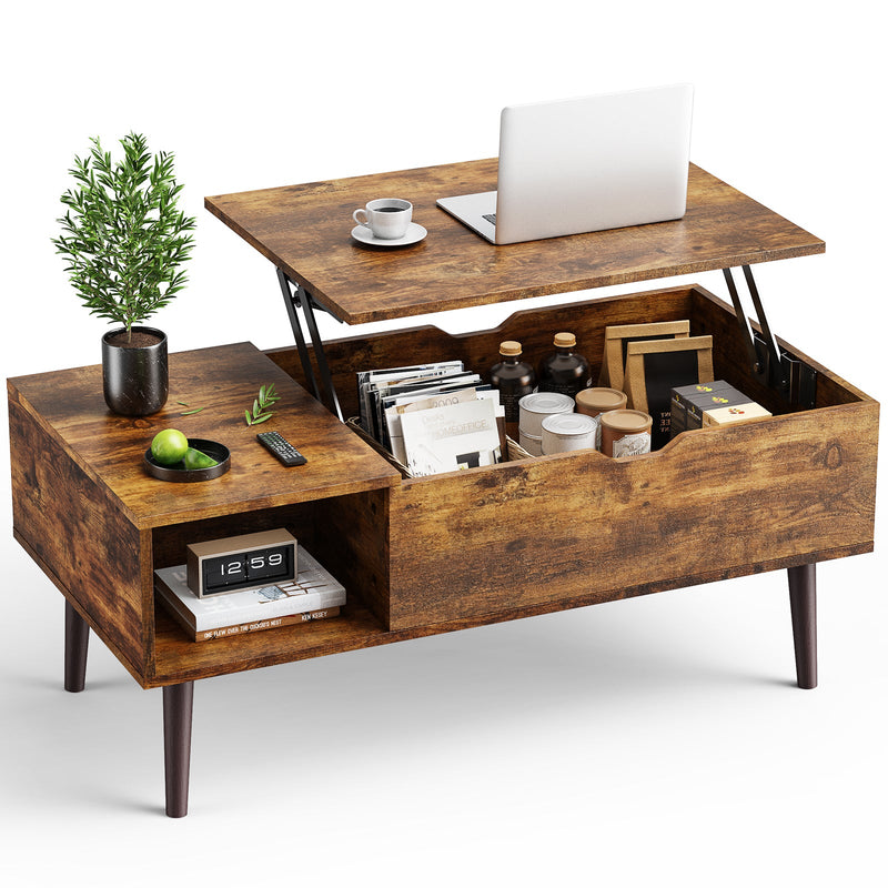 Walker Edison | Wood Lift Top Coffee Table & Desk with Storage