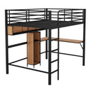Full Size & Loft Bed With L-Shaped Desk And Shelves - Black by Unique Piece Furniture