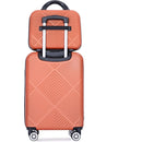 2Piece Luggage Sets ABS Lightweight Suitcase, Spinner Wheels, (20/14) DARK ORANGE