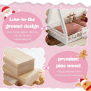 Twin Size House Floor Bed with Tent and Light