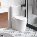 Glossy Tornado Flush 1 Piece Toilet With Dual Flush, Soft Close Seat - Gloss White by HouseOfZazla