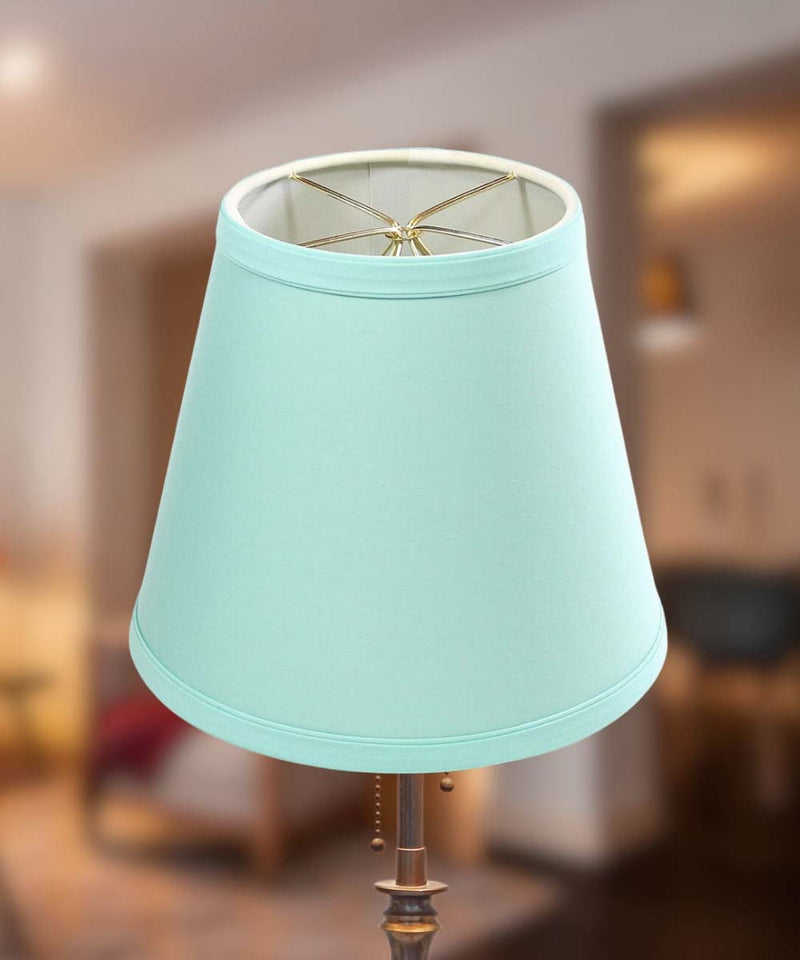 8"W x 7"H Empire Linen Edison Clip On Lamp Shade - Island Paradise Aqua Blue