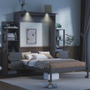 Murphy Wall Bed With LED Lights, Shelves And Drawers by Unique Piece Furniture