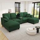 Modern U-Shaped Sectional Sofa With Storage Ottomans by HouseOfZazla