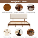 King Size Solid Dry Bamboo Wood 12" Platform Bed With Adjustable Bamboo Headboard - Brown by HouseOfZazla