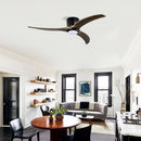 52" Flush Mount Solid Wood Blades Ceiling Fan with Lights and Remote Control by HouseOfZazla
