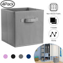 iMounTEK 4 Pack Foldable Storage Cube Bins Cloths Closet Space Organizer Basket Shelves Box for Clothes Toys Books Cabinet