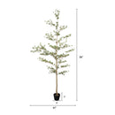 7Ft Artificial Olive Tree With Pot, Realistic Tall Fake Plant For Indoor Decoration - Green Leaves by Unique Piece Furniture