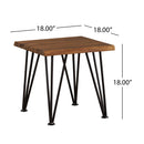 Zenith Outdoor Industrial Accent Table Set of 2 - Teak by HouseOfZazla