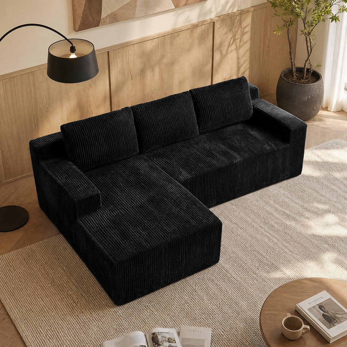 Corduroy Modular L Shaped Sectional Sofa, photo 2 of 10