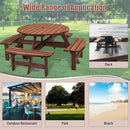 8 Person Wooden Picnic Table Outdoor Camping Dining Table with Seat by HouseOfZazla