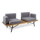 Outdoor Sofa With Cushions And Iron Legs - Dark Gray by HouseOfZazla