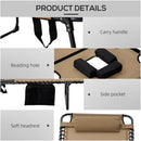 2 Piece Folding Chaise Lounge with 5-level Reclining Back, Outdoor Tanning Chair with Reading Face Hole, Outdoor Lounge Chair with Side Pocket & Headrest for Beach, Yard, Patio, Beige