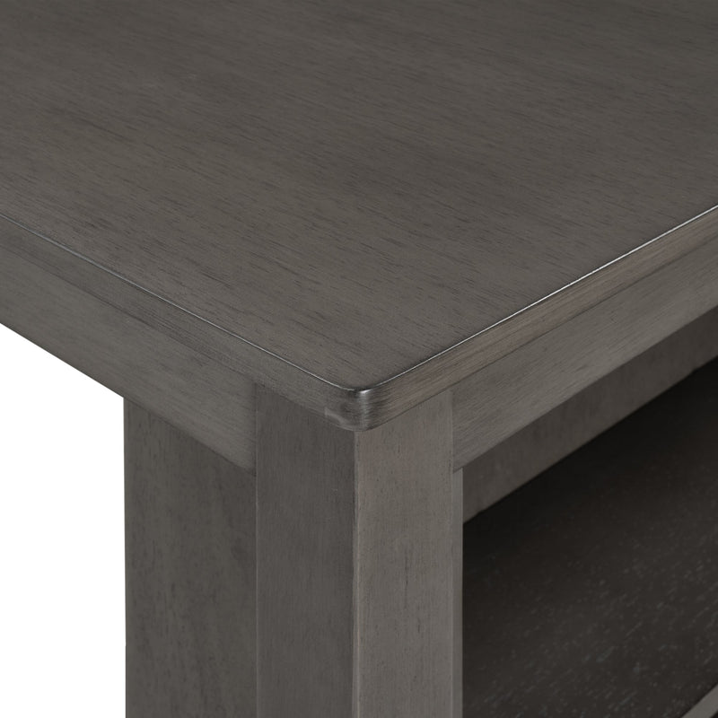 5 Pieces Counter Height Rustic Farmhouse Dining Room Wooden Bar Table Set with 4 stools, Gray