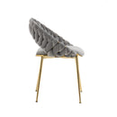 Accent Chairs Set of 2, Velvet Side Chairs with Gold Legs, Mid-Century Upholstered Dining Chairs for Living Room, Kitchen, Bedroom, Beauty Room