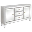 Gabrielle - 3 Drawer Mirrored Storage Accent Cabinet - Silver by HouseOfZazla