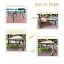 Outdoor Pop Up Gazebo Canopy With 2 Tier Soft Top And Removable Zipper Netting by Unique Piece Furniture