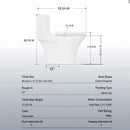 Elegant One Piece Toilet With Tornado Dual Flush, Siphonic S Trap 12", Soft Close Seat, Dual Flush, Ada Height, Glossy - Gloss White by HouseOfZazla