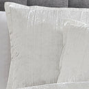 Turin 7 Piece White Crinkle Velvet Queen Comforter Ensemble