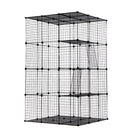 3-Tier Wire Cat Cage, Large Kennels Playpen with 3 Platforms, 3 Ramp Ladders and 4 Doors, Black
