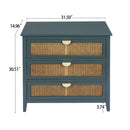 3 Drawer Cabinet, Natural Rattan, American Furniture by HouseOfZazla