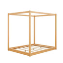 Wood Canopy Platform Bed With Support Legs And Airflow Slats