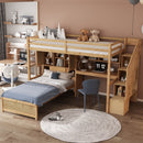 Loft Bed With Built In Desk And Staircase by HouseOfZazla