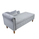 Chaise Lounge Indoor, Lounge Chair For Bedroom With Storage & Pillow, Modern Upholstered Rolled Arm Chase Lounge For Sleeping With Nailhead Trim For Living Room Bedroom Office by HouseOfZazla