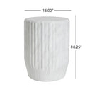 Outdoor Cicci Carved Side Table, White
