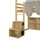 Loft Bed With House Shaped Frame And Tent by HouseOfZazla