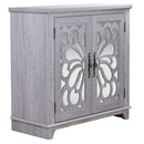 Elegant Sideboard With 2 Acrylic Mirrored Doors, Adjustable Shelf Storage by HouseOfZazla