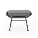 Montana Faux Rattan Outdoor Patio Ottoman with Cushion (Set of 2)