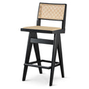 Keira - Bar Stool (Set of 2) - Black / Rattan by HouseOfZazla