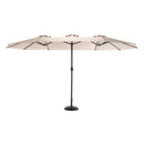 14.8 Ft Double Sided Outdoor Umbrella Rectangular Large with Crank (khaki)