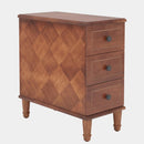 Narrow End Table With 3 Drawers, Compact Design For Small Spaces - Brown by HouseOfZazla