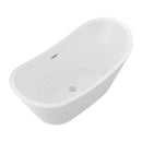 Glossy Freestanding Bathtub, Double Slipper Design, Deep Soaking Comfort by HouseOfZazla