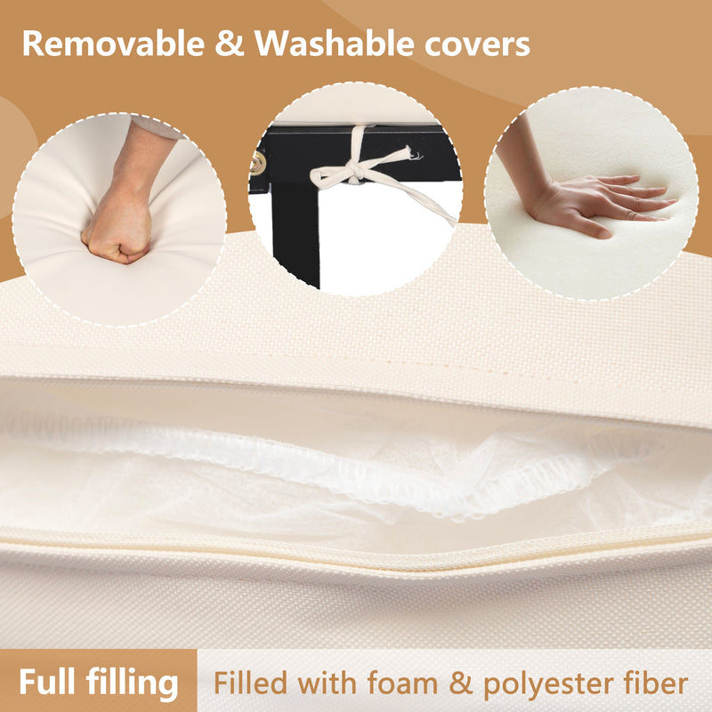 Outdoor 5-piece Acacia Wood and Metal Patio Sofa Set