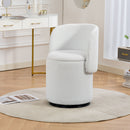 Barrel Chair & Built In Storage, 360° Swivel - Beige by HouseOfZazla