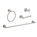 Bathroom Set 4 Pack With Towel Bar Racks, Toilet Paper Holder, Ring, Hook, Stainless Steel - Brushed Nickel by HouseOfZazla