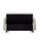 55.1" Pull Out Sleep Sofa Bed Loveseats Sofa Couch with Adjustable Backrest, Storage Pockets, 2 Soft Pillows, USB Ports for Living Room, Bedroom, Apartment, Office, Beige
