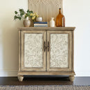 Driscoll - 2 Door Cabinet With Floral Design - Reclaimed Natural by HouseOfZazla