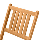 3-Piece Acacia Wood Bistro Set, Folding Patio Furniture with 2 Folding Chairs and Round Coffee Table, Teak, Slatted Finish, for Backyard, Balcony, Deck, Natural