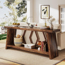 Accent Extra Long Console Table With 2 Tier Storage - Brown by HouseOfZazla