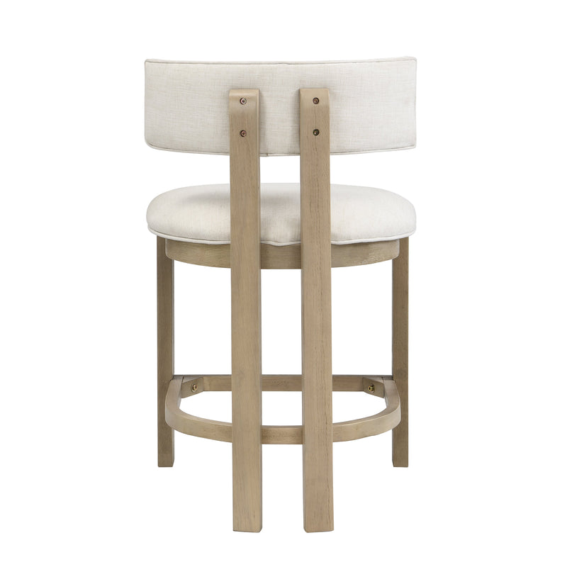 26" Counter Height Bar Stool, Upholstered Counter Stools (Set of 2) - Light Ash + Beige, photo 8 of 10