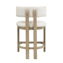 26" Counter Height Bar Stool, Upholstered Counter Stools (Set of 2) - Light Ash + Beige by HouseOfZazla