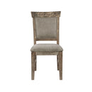 Dining Side Chair Set With Cushioned Back And Seat (Set of 2) - Weathered Gray / Natural by HouseOfZazla